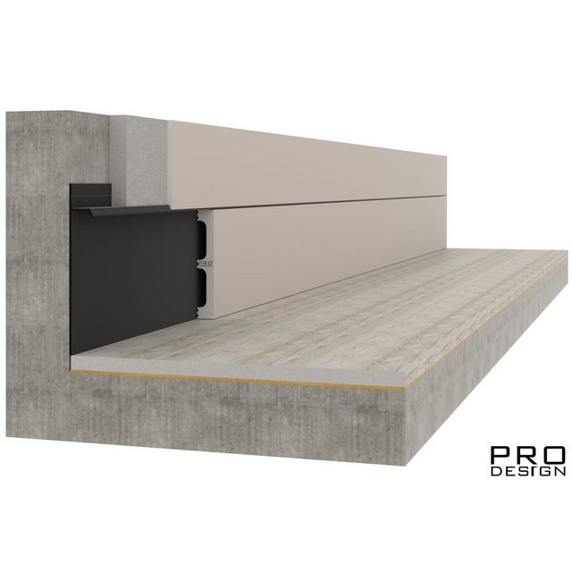 Скрытый плинтус Pro Design (анодированный, черный RAL9005 МУАР) 2700 мм