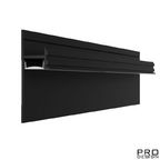 ТЕНЕВОЙ ПЛИНТУС СКРЫТОГО МОНТАЖА PRO DESIGN 7209 ЧЕРНЫЙ МУАР RAL 9005 2700 мм