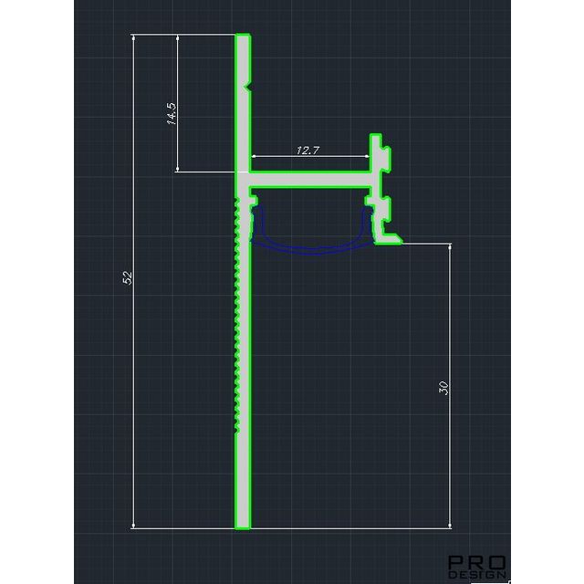ТЕНЕВОЙ ПЛИНТУС СКРЫТОГО МОНТАЖА PRO DESIGN 7209 БЕЛЫЙ ГРУНТ 2700 мм