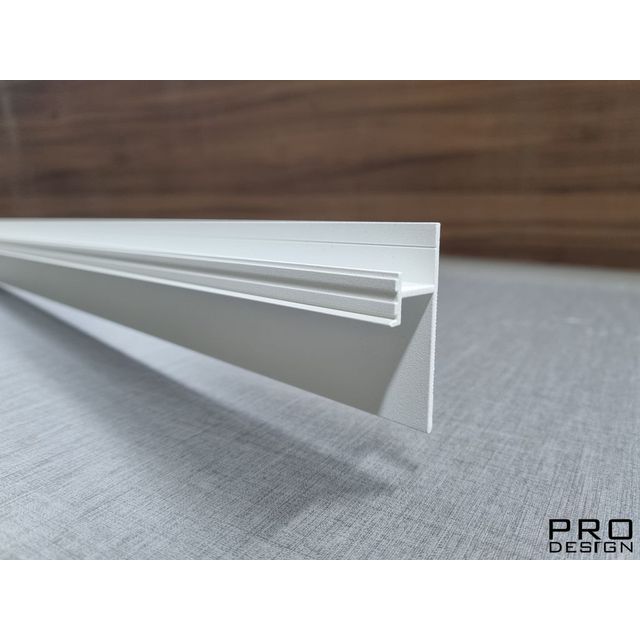 ТЕНЕВОЙ ПЛИНТУС СКРЫТОГО МОНТАЖА PRO DESIGN БЕЛЫЙ ГРУНТ, ЧЕРНЫЙ МУАР, АНОДИРОВАННЫЙ 2700 ММ