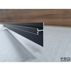 ТЕНЕВОЙ ПЛИНТУС СКРЫТОГО МОНТАЖА PRO DESIGN БЕЛЫЙ ГРУНТ, ЧЕРНЫЙ МУАР, АНОДИРОВАННЫЙ 2700 ММ