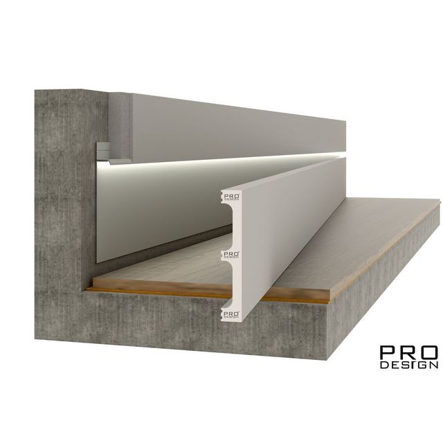 Вставка для плинтуса Pro Design из дюрополимера под покраску 12х80 мм 2,7 мп