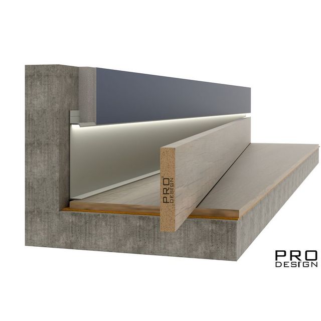 МДФ вставка для скрытого плинтуса Pro Design грунт под покраску