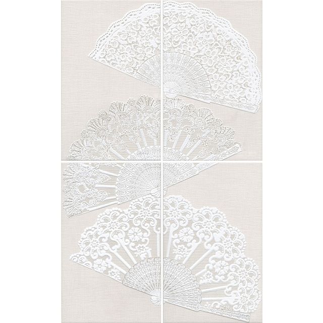 Керама марацци Панно Мерлетто Кружево матовый (из 4 ч. разм. 25х40) 50х80