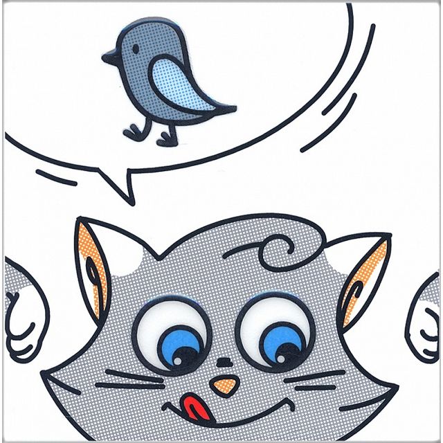 Керама марацци Декор Кошки-Мышки. Птичка матовый 20х20